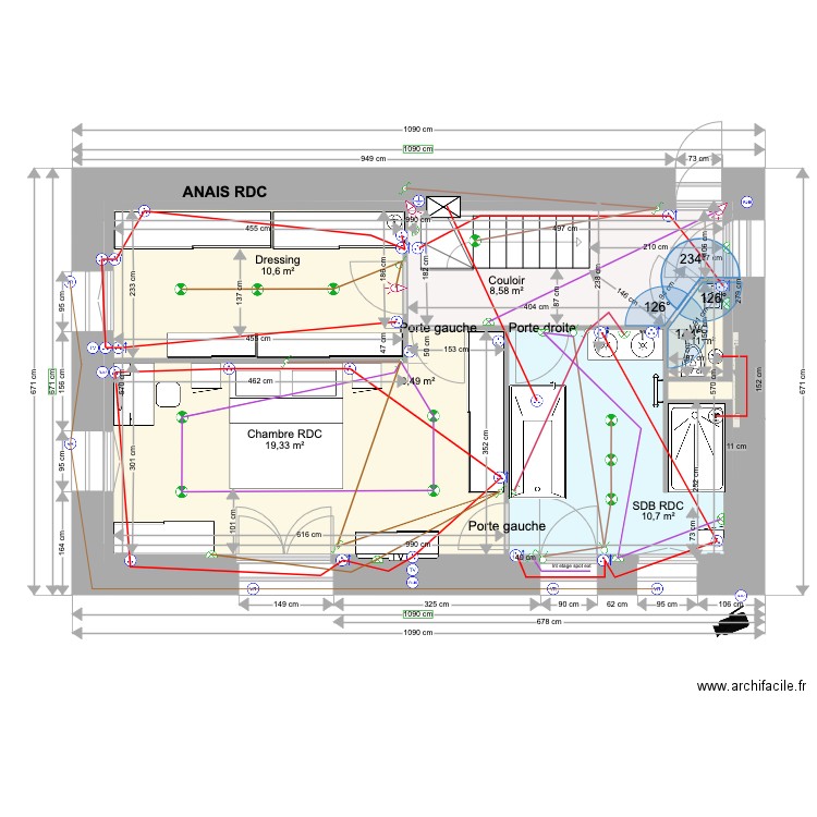 ANAIS BAT1 RDC ELEC 30 01 2023. Plan de 6 pièces et 107 m2