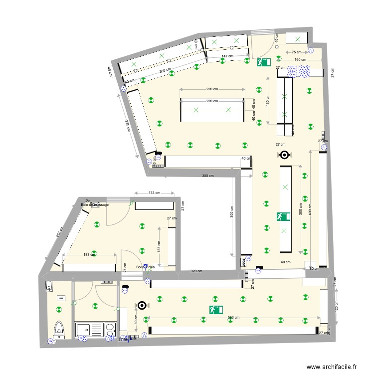 DIMENSIONS MOBILIER. Plan de 3 pièces et 65 m2