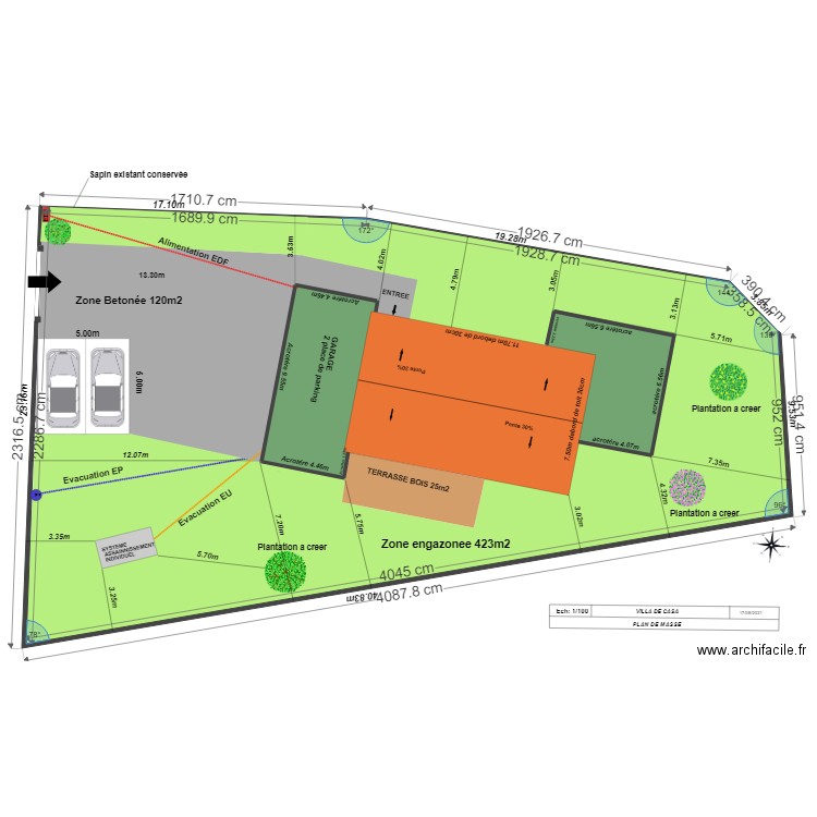 projet 6 bis Plan Situation   DE CASA assainissement. Plan de 1 pièce et 696 m2