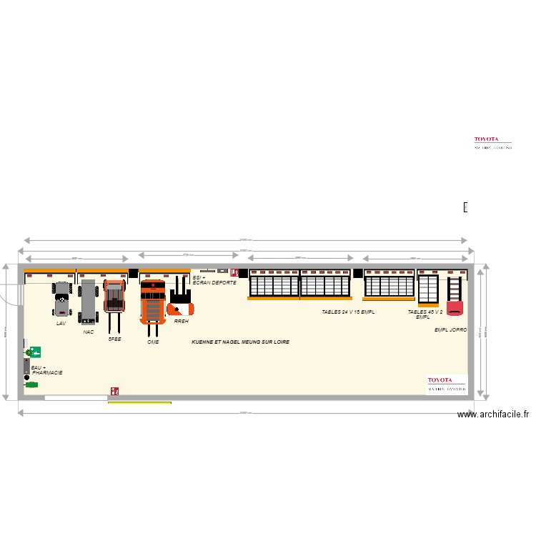 SDC KUEHNE ET NAGEL MEUNG SUR LOIRE. Plan de 1 pièce et 127 m2