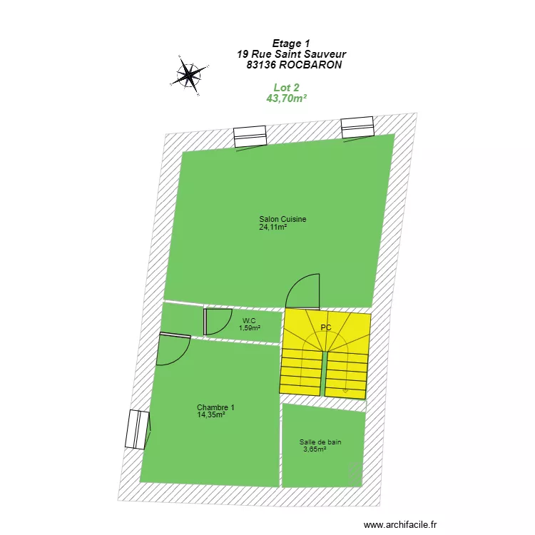 DELCENSERIE ROCBARON 1ER ETAGE. Plan de DELCENSERIE ROCBARON 1ER ETAGE. Plan de