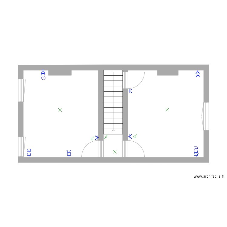 étage 1 meddy. Plan de 3 pièces et 34 m2