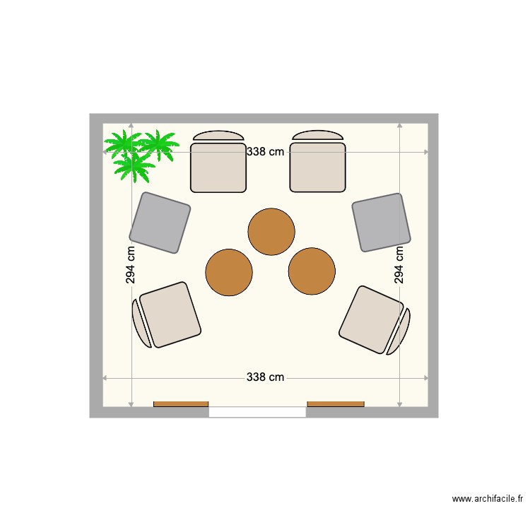 TERRASSE 3. Plan de 1 pièce et 10 m2