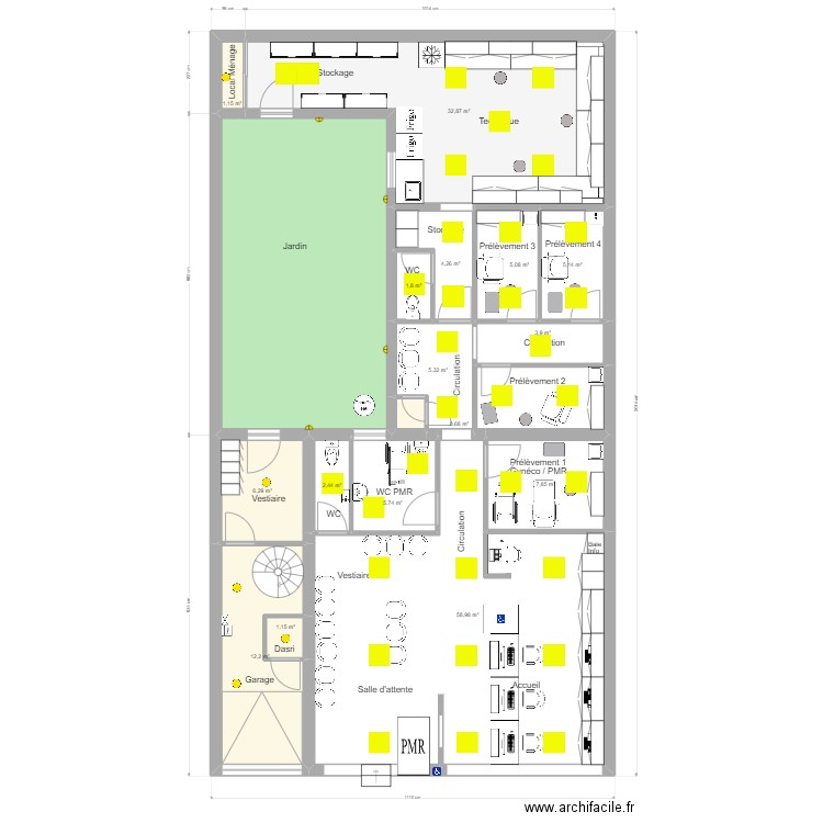 Chambly calepinage. Plan de 17 pièces et 194 m2