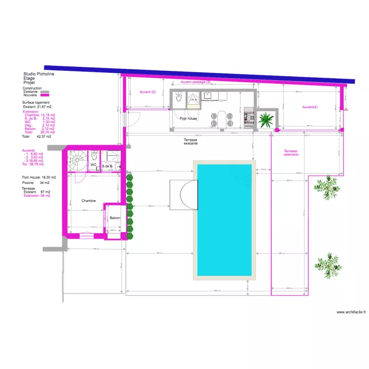 Studio Picholine Projet 4 &eacute;tage PC 2. Plan de 