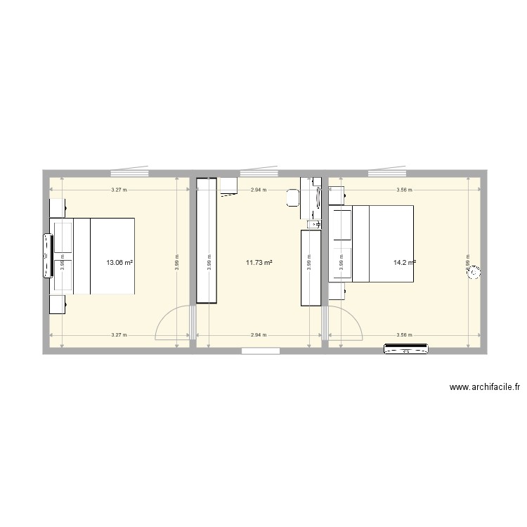 emménagement étage Montastruc option1. Plan de 0 pièce et 0 m2