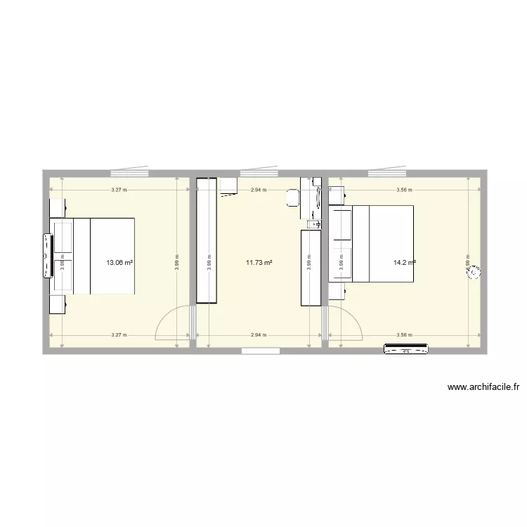 emm&eacute;nagement &eacute;tage Montastruc option1. Plan de 