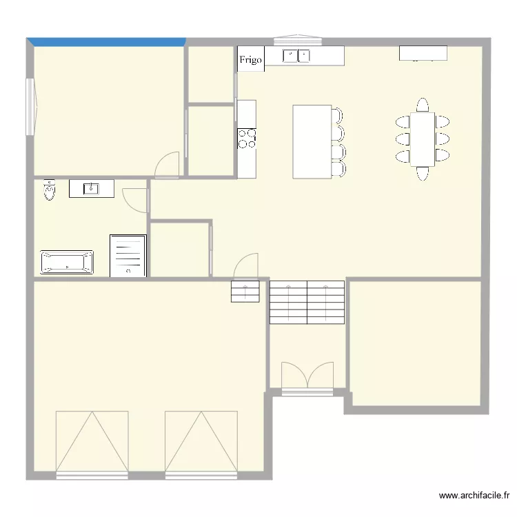 plein pied . Plan de 