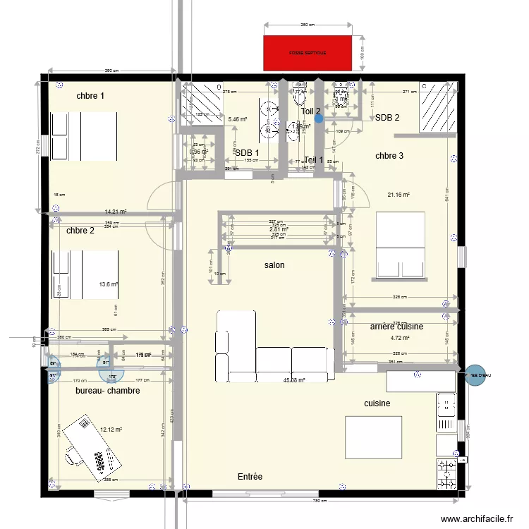 Alex et Nasmie Vnas AVEC MURS PORTEURS. Plan de 