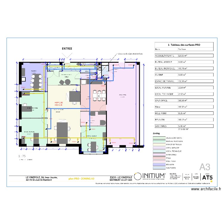 VMC double flux Cinépole . Plan de 0 pièce et 0 m2