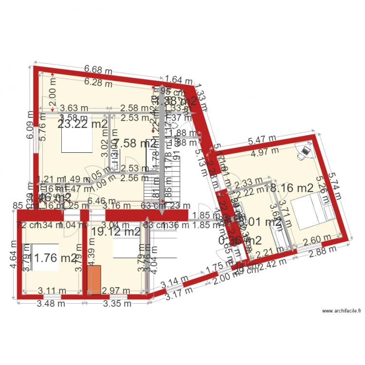 Aménagement révisé Etage projet 1. Plan de 0 pièce et 0 m2