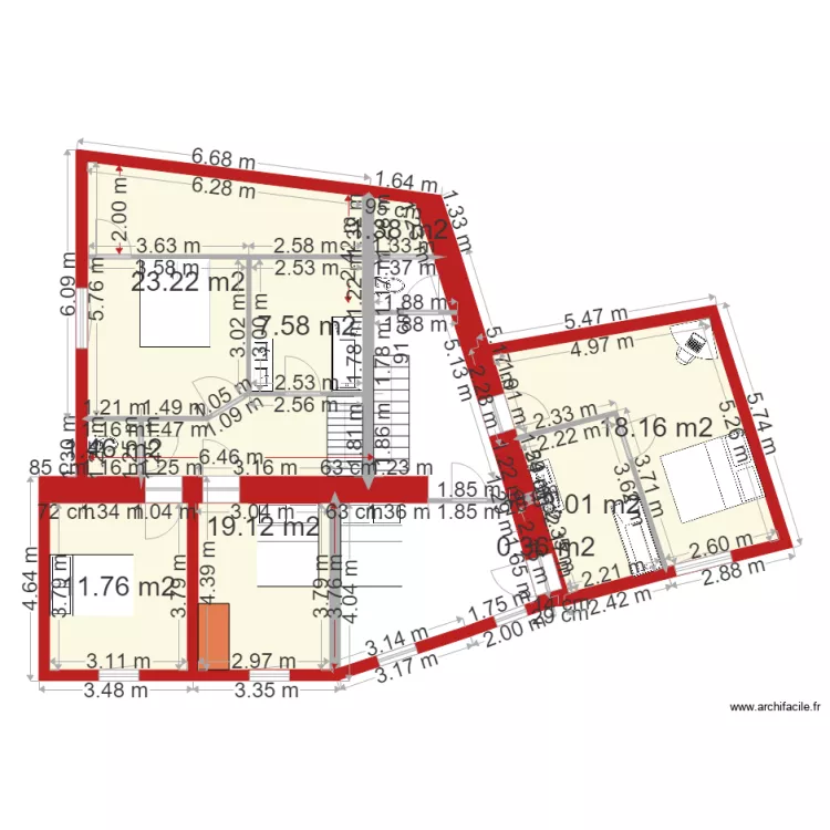 Am&eacute;nagement r&eacute;vis&eacute; Etage projet 1. Plan de 