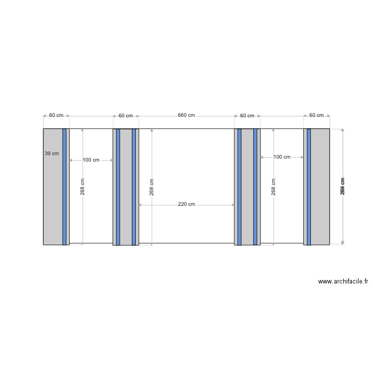 SALON  CONFIG11 60CM DOUBLE. Plan de 0 pièce et 0 m2