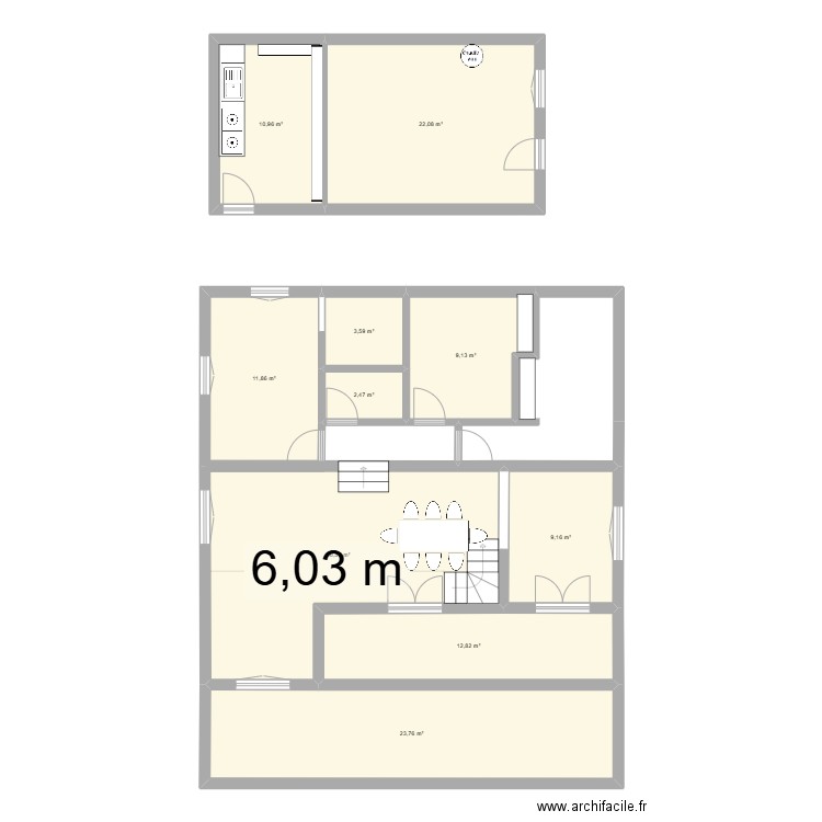 maison salubre initial 1. Plan de 10 pièces et 136 m2