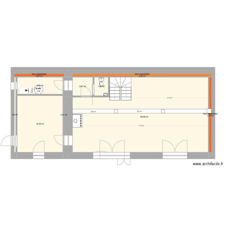 MAISON DE FAMILLE projet 2. Plan de 22 pièces et 187 m2