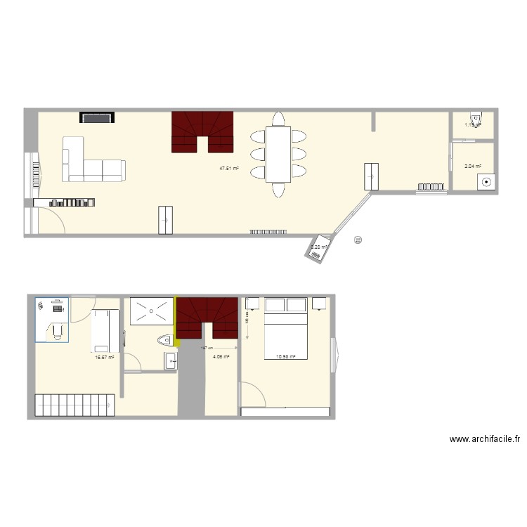 Casa RdC et 1er. Plan de 0 pièce et 0 m2