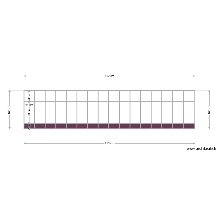 Cloison vitrée La Fraise. Plan de 48 pièces et 11 m2