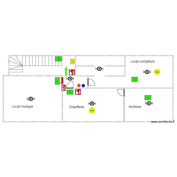 maison caves leray détection incendie. Plan de 0 pièce et 0 m2