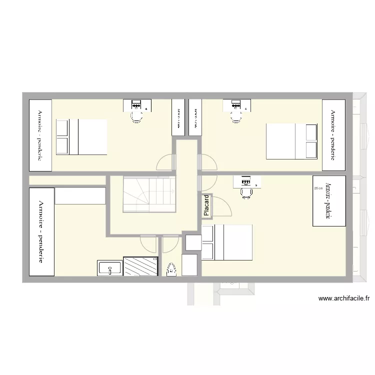 Etienne Richerand avec mobilier pour annonce. Plan de 