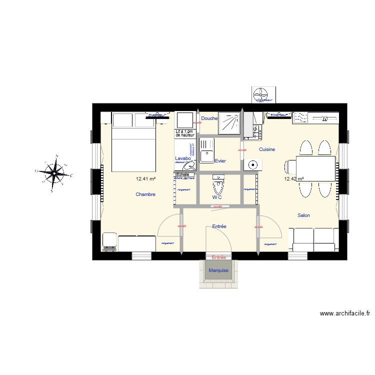 Gite Sampzon 01. Plan de 0 pièce et 0 m2