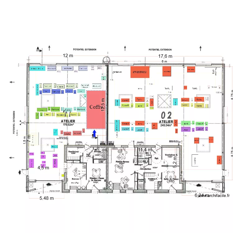 Batiment Relais Travail V2 bis. Plan de 