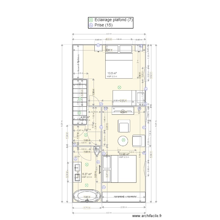 1 ER ETAGE 2. Plan de 0 pièce et 0 m2