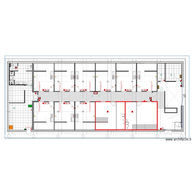 PLAN MODIF MONTCHAT + WC. Plan de 2 pièces et 71 m2