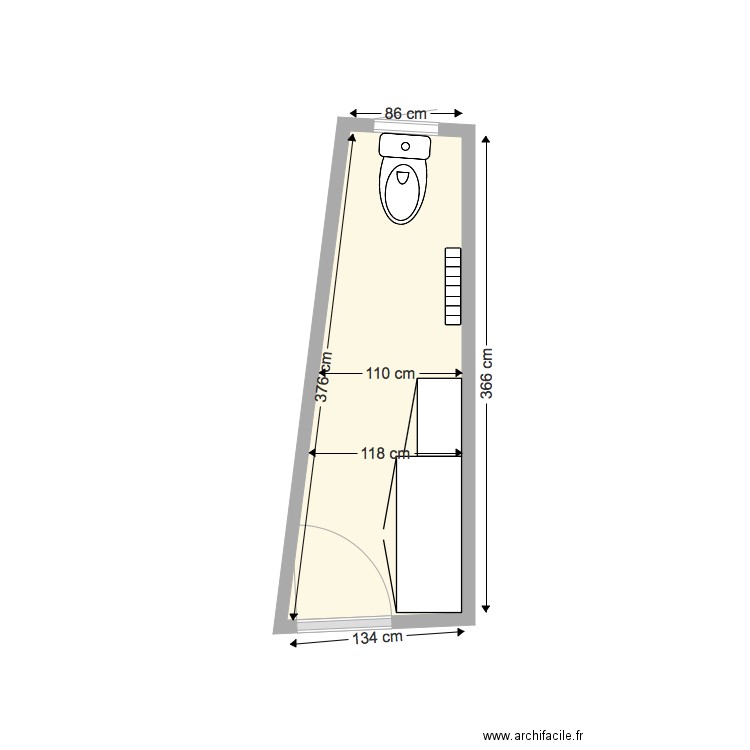 wc 1. Plan de 0 pièce et 0 m2