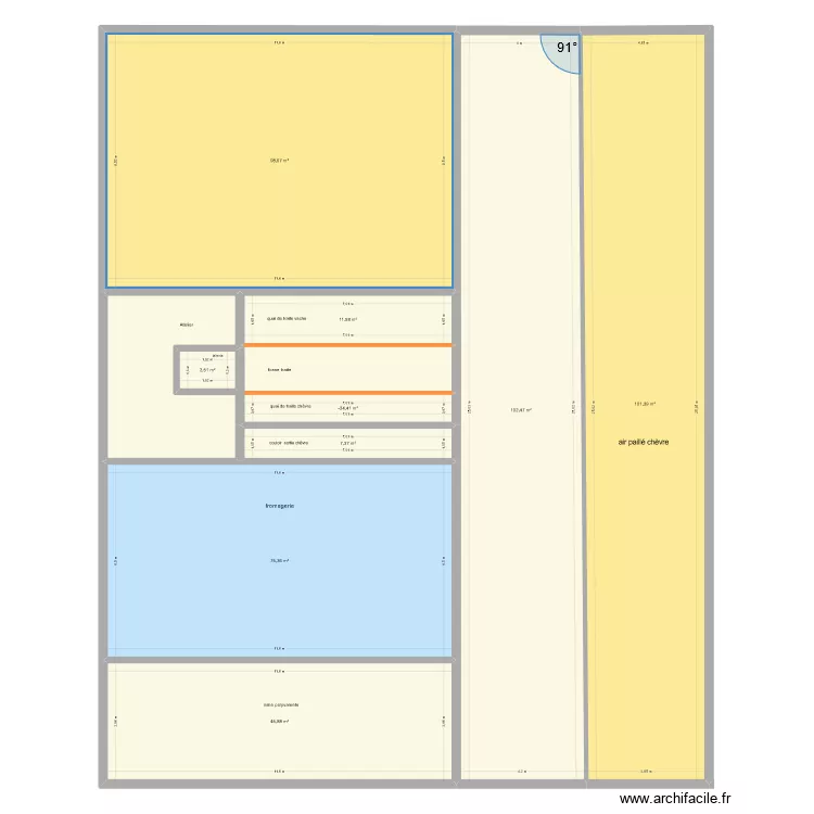 batiment agricole+ habit &eacute;tage Vitte Ma&euml;lle St julien M. M. Plan de 