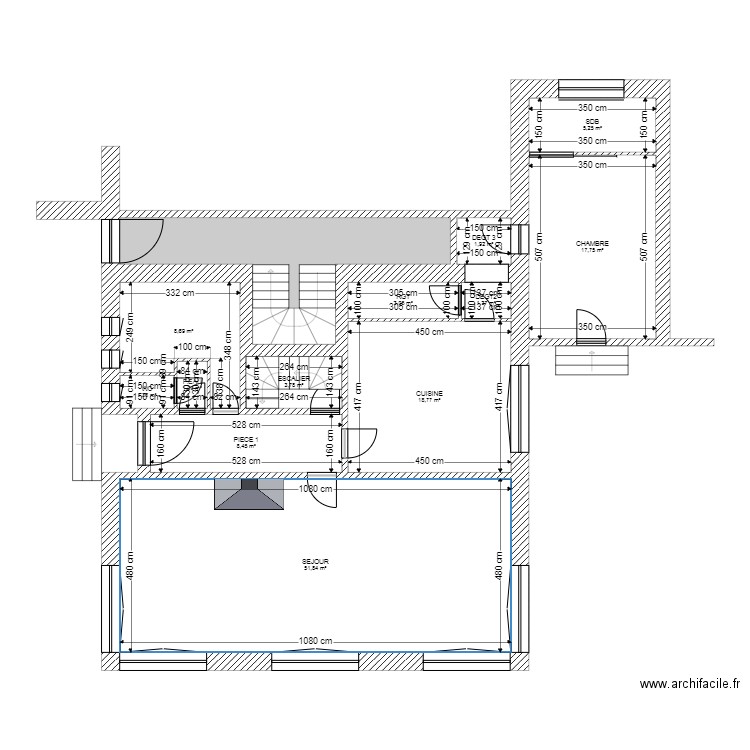 SCI DU MOULIN. Plan de 13 pièces et 140 m2