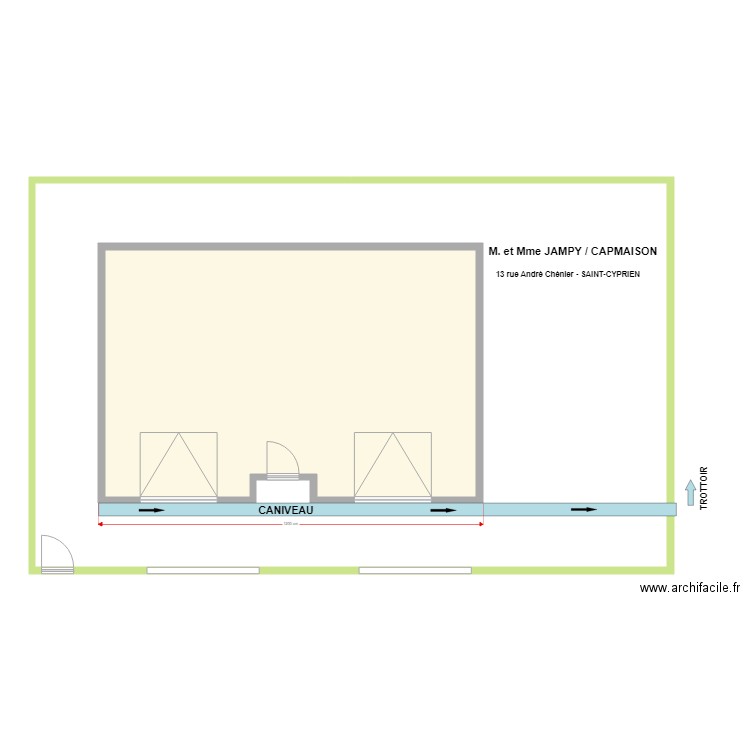 JAMPY caniveau. Plan de 2 pièces et 324 m2