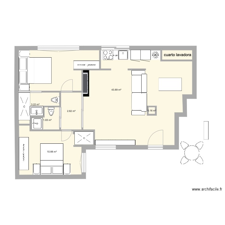 claudio Coello habitaciones y cocina1. Plan de 0 pièce et 0 m2