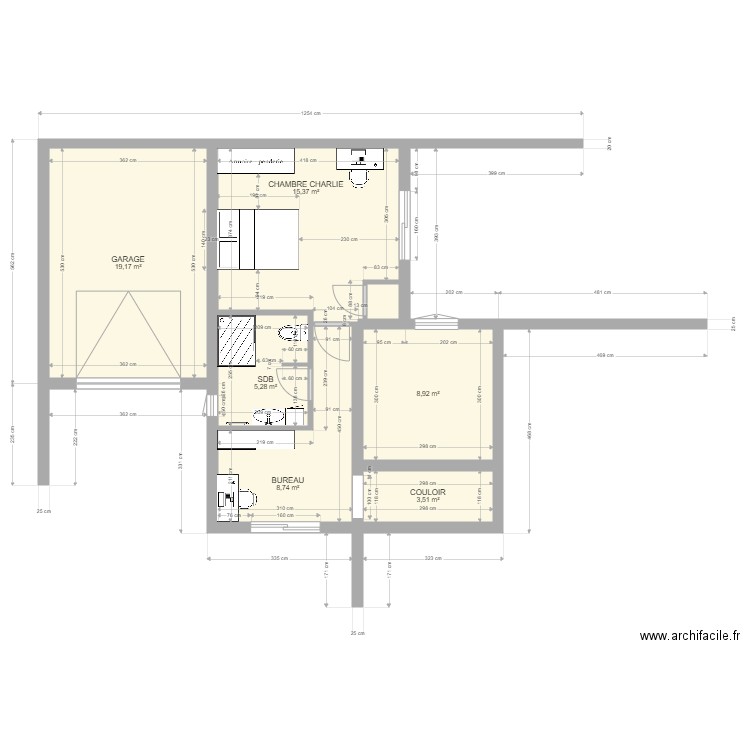 extension Julien .. Plan de 7 pièces et 62 m2