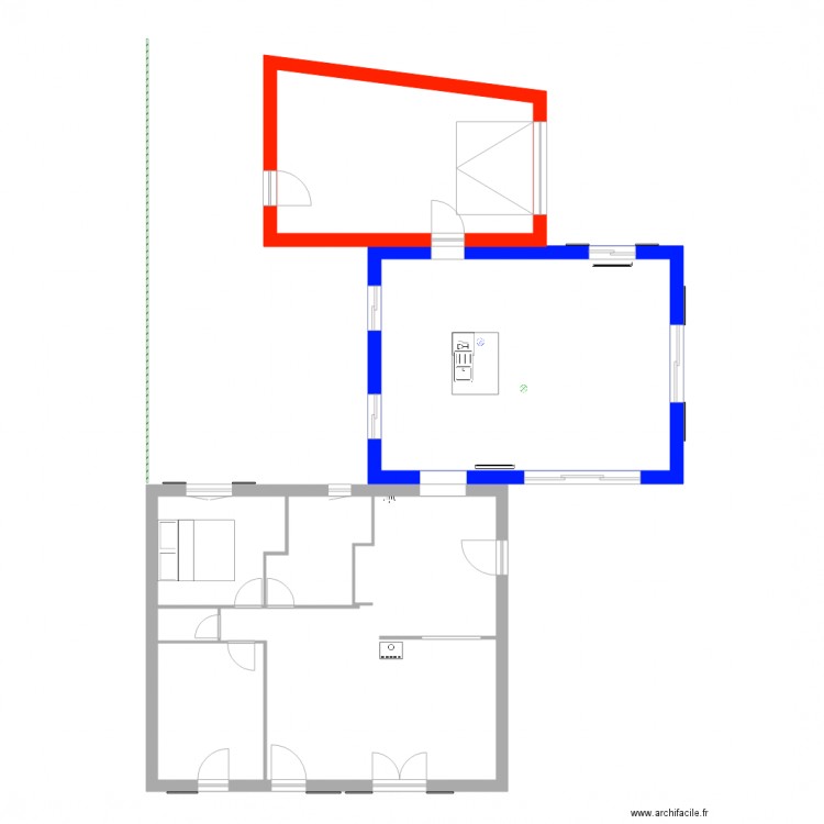  Projet Mormoiron Distribution intérieure. Plan de 0 pièce et 0 m2