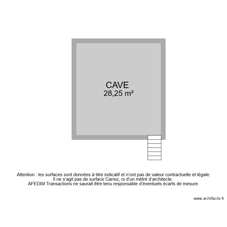 BI 7987 SOUS SOL . Plan de 1 pièce et 28 m2