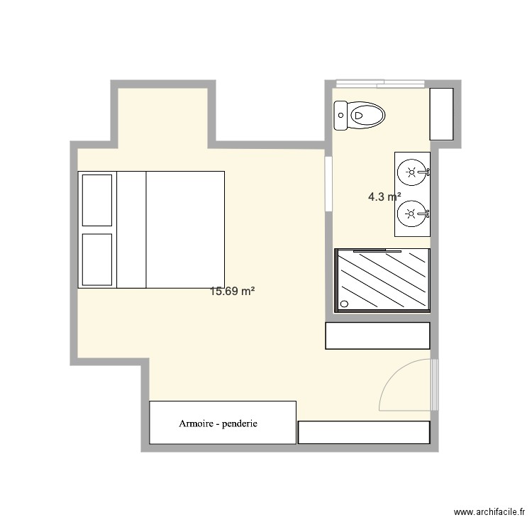 Chambre Fontv3. Plan de 0 pièce et 0 m2