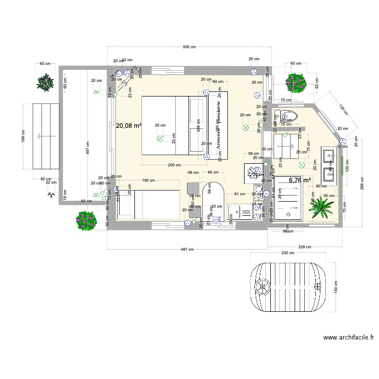 BGLW 3. Plan de 2 pièces et 27 m2