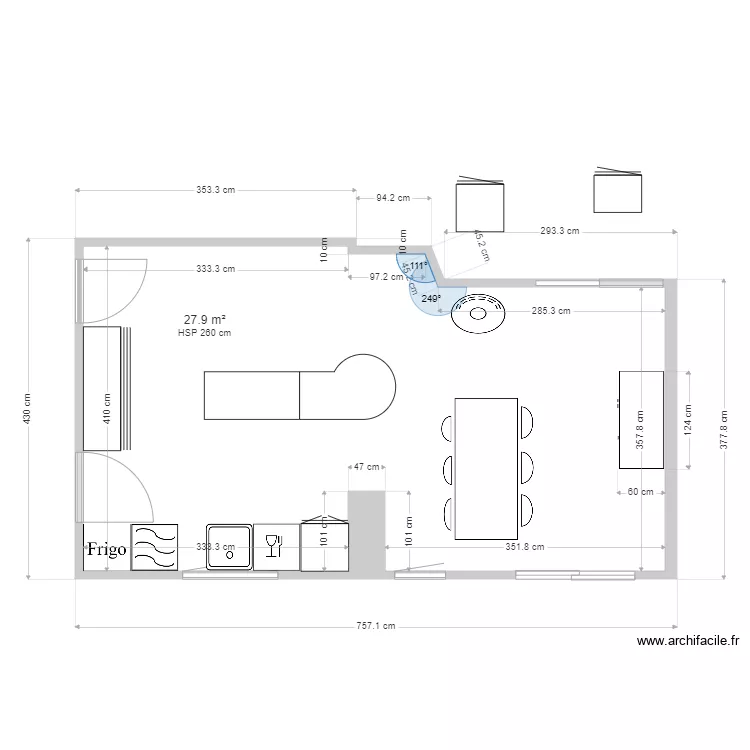 cuisine. Plan de 