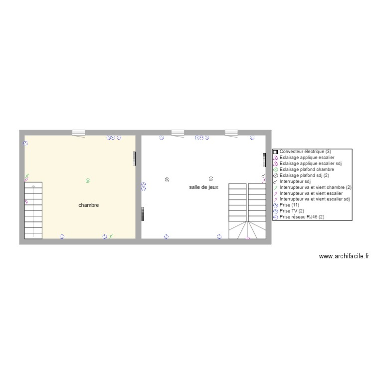 etage Helene. Plan de 2 pièces et 51 m2