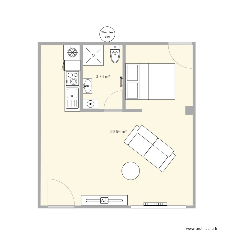 studio 35m2 n3. Plan de 0 pièce et 0 m2