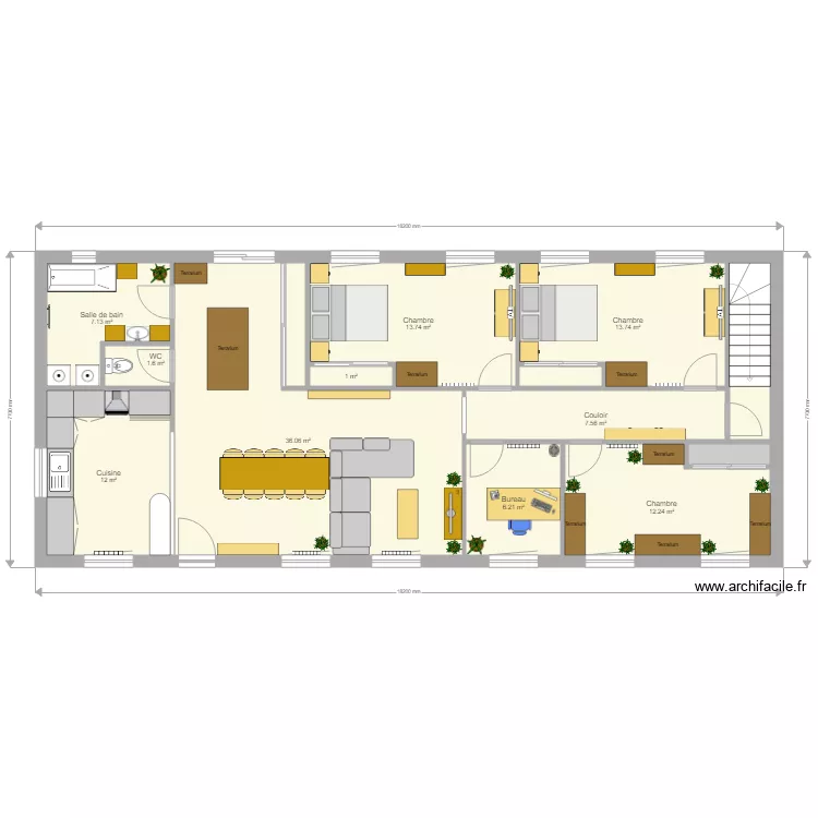 Maison 97m2 2. Plan de 