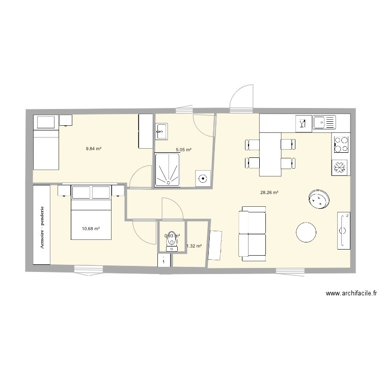 T3 Et1 Chantepie. Plan de 0 pièce et 0 m2