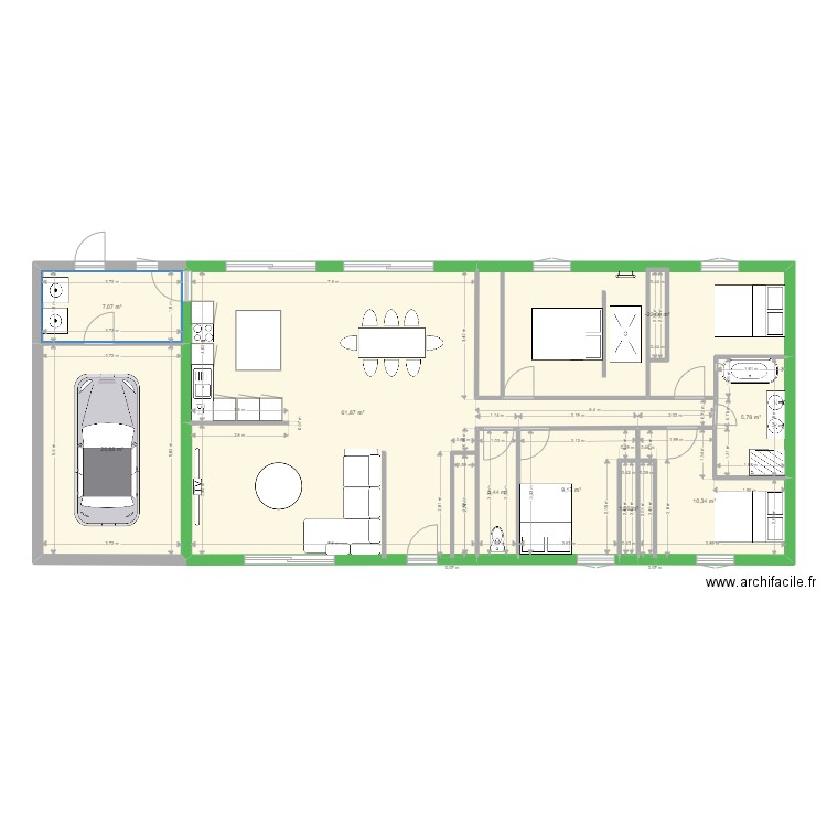 projet maison val + fab 2. Plan de 9 pièces et 121 m2