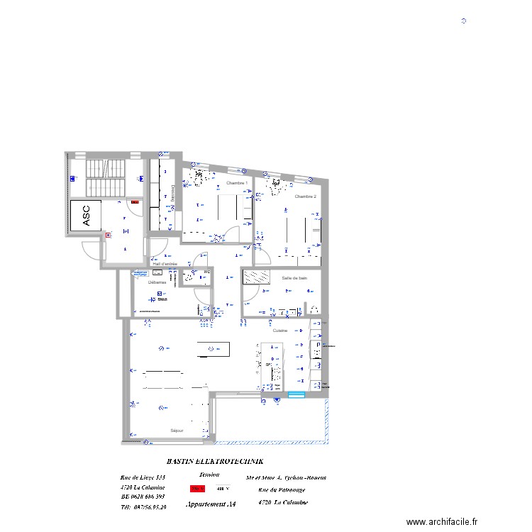 Albert Tychon 4a 1 étage. Plan de 0 pièce et 0 m2