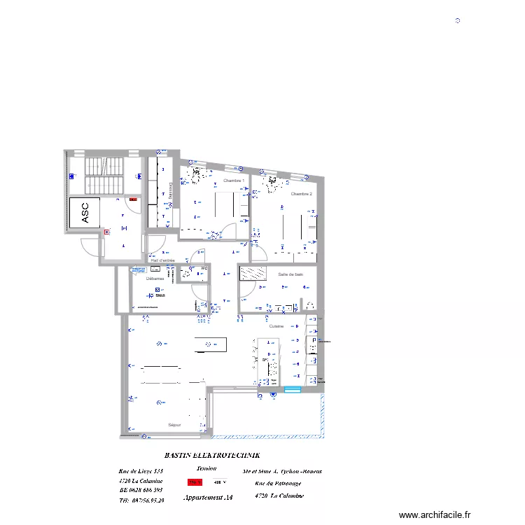Albert Tychon 4a 1 &eacute;tage. Plan de 