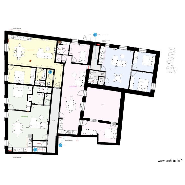 GRAVESON R+1 OCT. Plan de 25 pièces et 307 m2