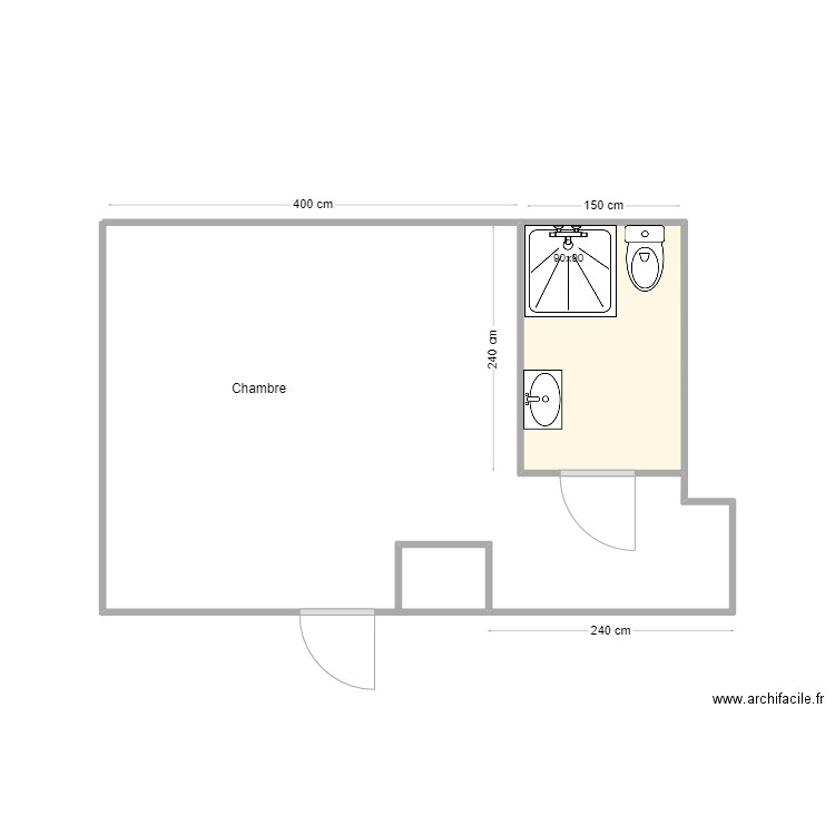 Legay Etage. Plan de 1 pièce et 4 m2