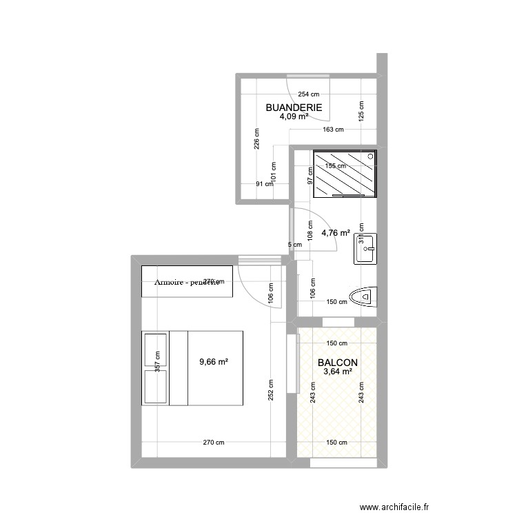 T4 / CHAMBRE / BALCON 1,5m largeur. Plan de 0 pièce et 0 m2