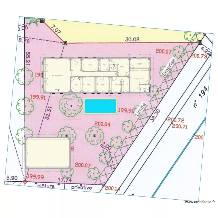 maison bois. Plan de 