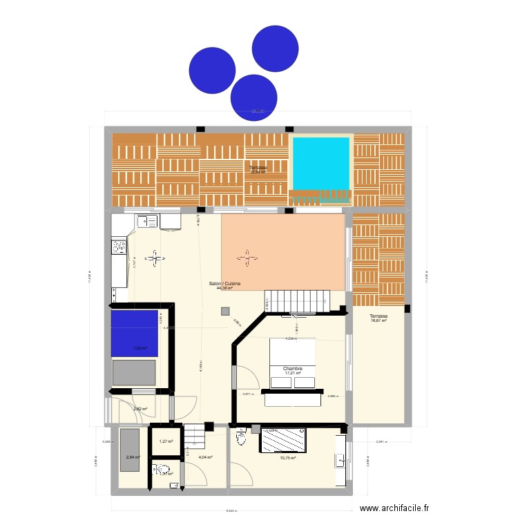Yannick. Plan de 11 pièces et 141 m2